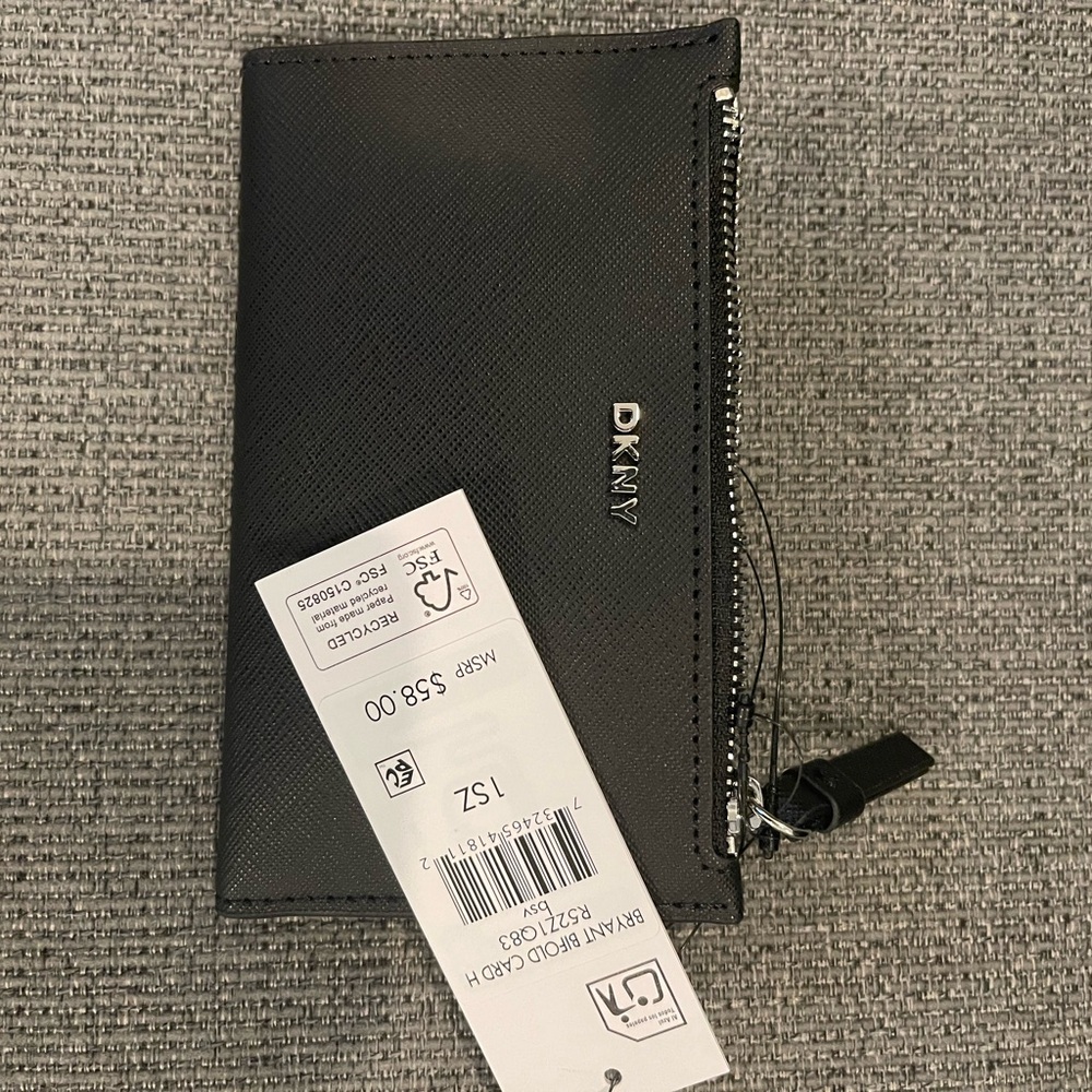 DKNY Black Zip-Around Wallet